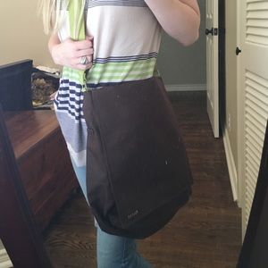 Large Brown/Lime Milano Series Messenger Bag