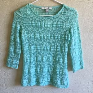 Forever 21 Teal Laced Top