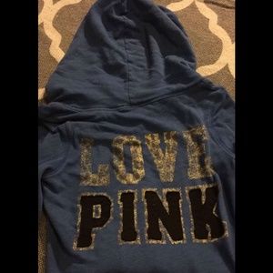 Vs pink leopard zip up sweatshirt