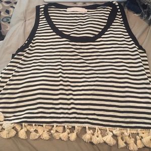 black and white striped tank