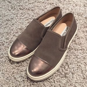 Steve Madden Gray Slip On Sneakers