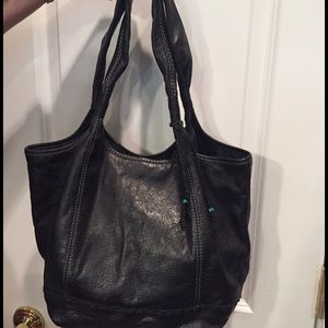 Sak soft black leather purse bag tote like new