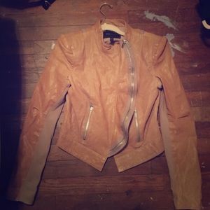 Leather light brown bcbg jacket