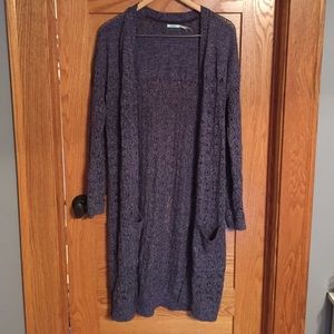 Open knit maxi cardigan