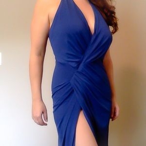 Venus Halter Wrap Maxi Dress with Side Slit