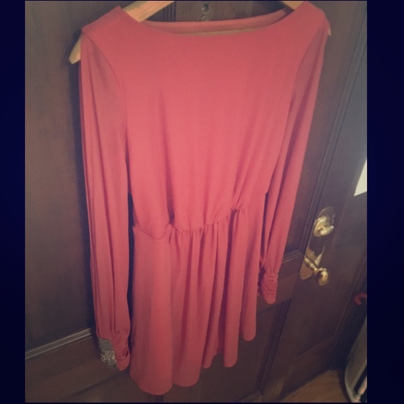 ASOS Coral Long Sleeve (with Slits) Dress Size 4