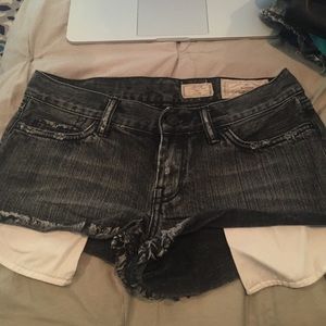 all saints distressed jean shorts