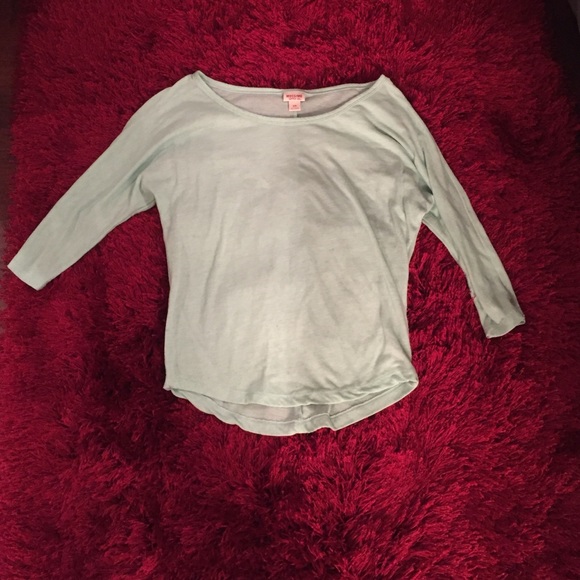 Light turquoise mis sleeve blouse - Picture 1 of 2