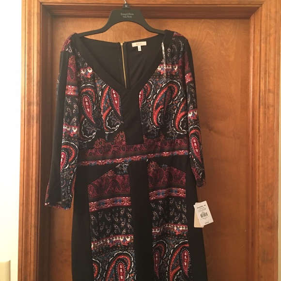 Paisley print long sleeve dress. Size large. NWT