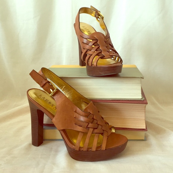 ⭐️Worn Once!⭐️Ralph Lauren sling back platforms