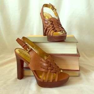 ⭐️Worn Once!⭐️Ralph Lauren sling back platforms