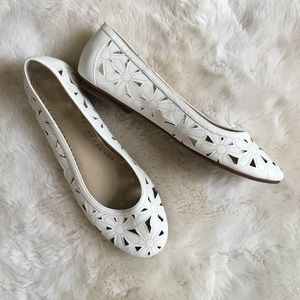 White Leather Adrienne Vitradini flats