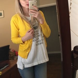 Cable & Gauge Long Sleeve Golden Yellow Cardigan