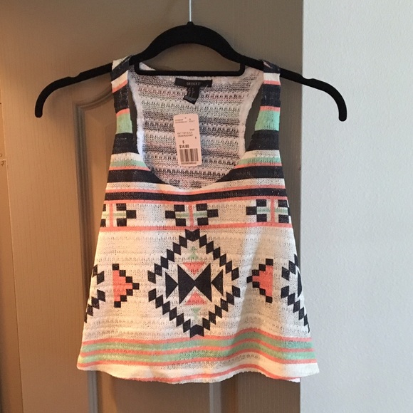 Cropped Tribal Print Tank