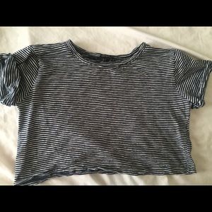 Forever 21 striped navy and white cropped top