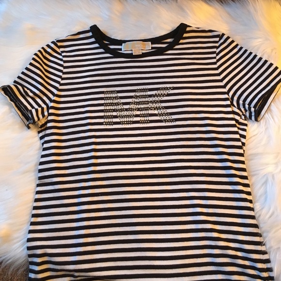 Michael Kors Tops - MICHAEL KORS black&white rhinestone t-shirt
