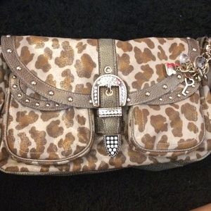 Kathy Van Zeeland leopard print bag