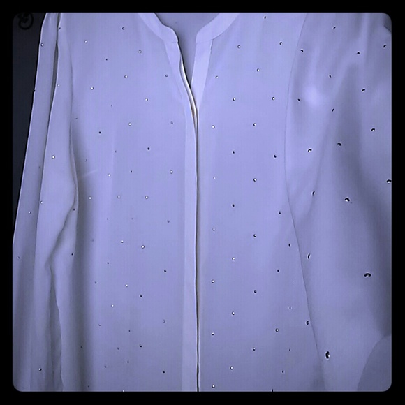 LizClaiborne dressy blouse w/jeweled accents
