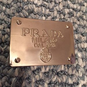 Prada Milano metal label