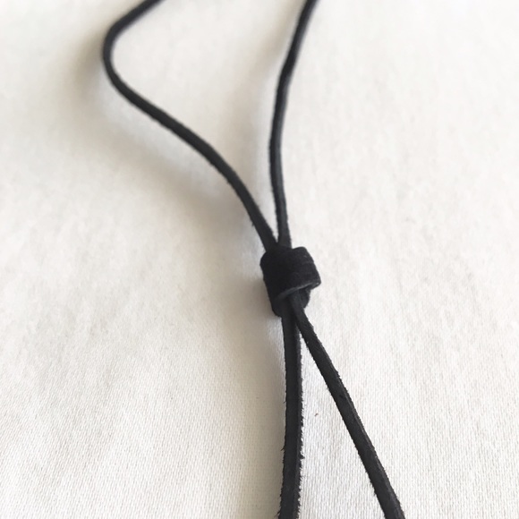 Black Suede Choker Wrap Necklace - Picture 3 of 4