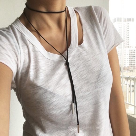 Black Suede Choker Wrap Necklace - Picture 4 of 4