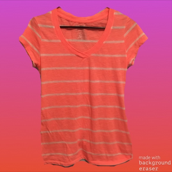 💛 No Boundaries Neon Orange Striped Shirt 💛