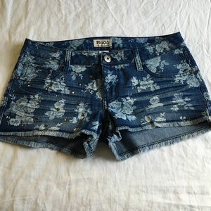 floral denim shorts
