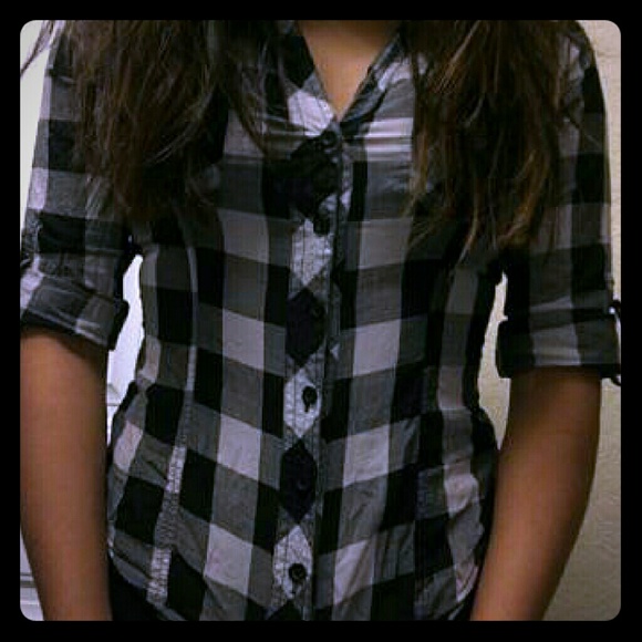 Black and white plaid shirt