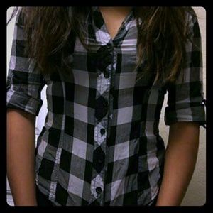 Black and white plaid shirt