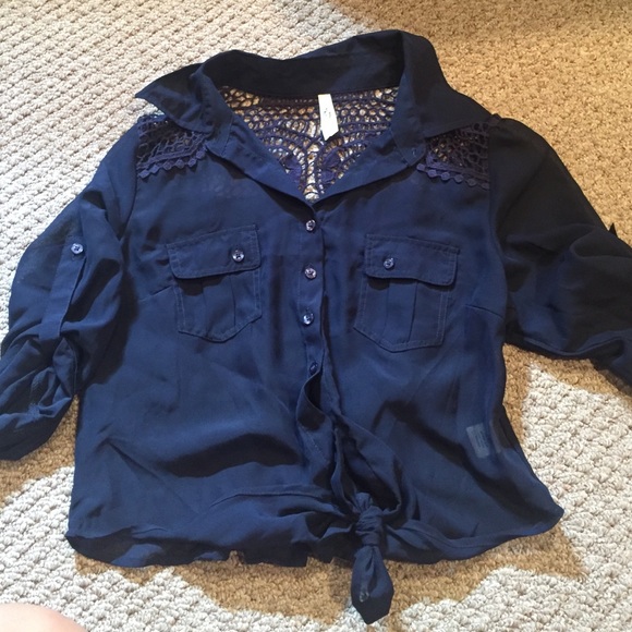 Blue Button Down with Back Detailing