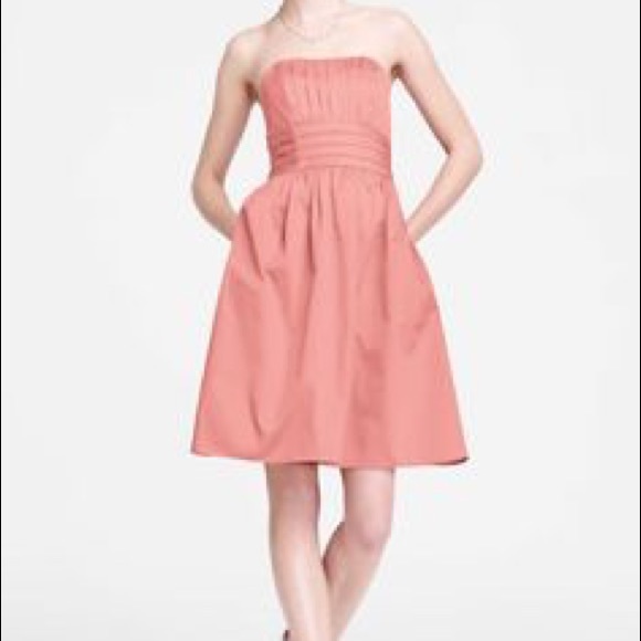 Pink Strapless Ruched Dress - Picture 2 of 2