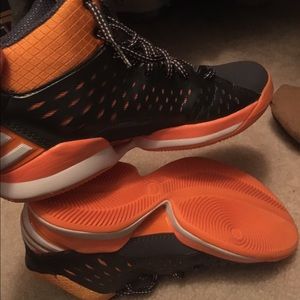 Adidas Orange and dark grey shoes