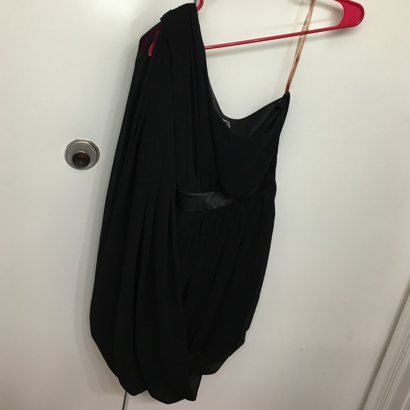asymmetrical greek goddess black dress