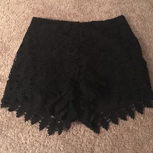 Black lace shorts