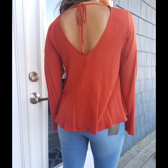 LAST M❗️Orange fringe top - Picture 2 of 4