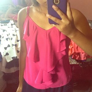 Hot pink tank top blouse