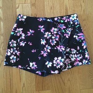 Black & Pink Flower Skort