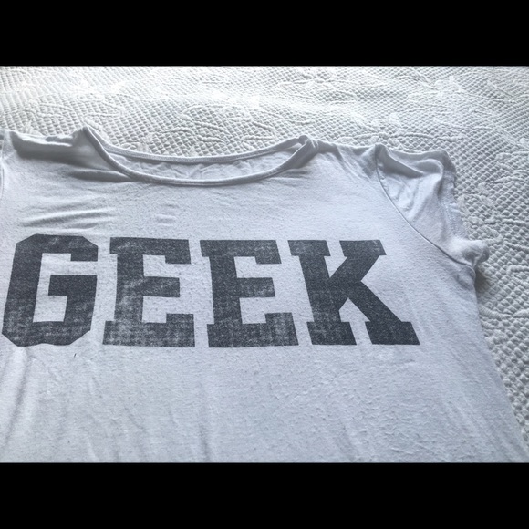 (SOLD) White "Geek" T-Shirt