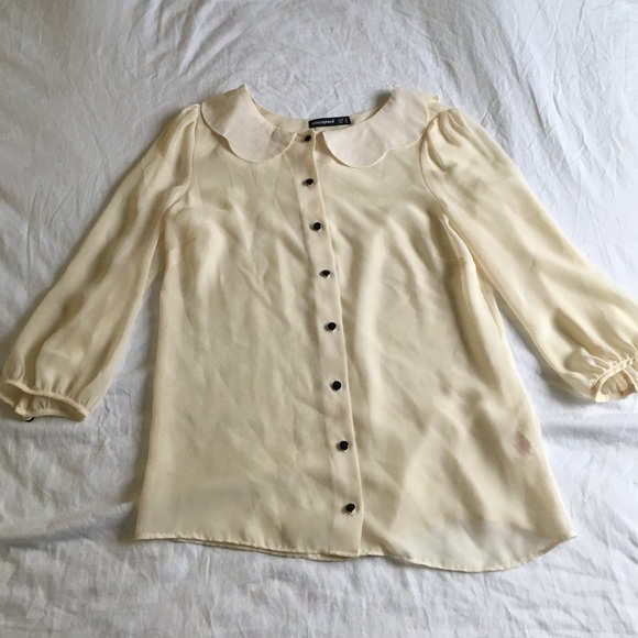 soft off white sheer blouse