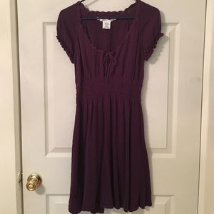 Purple short sleeve sweater dress