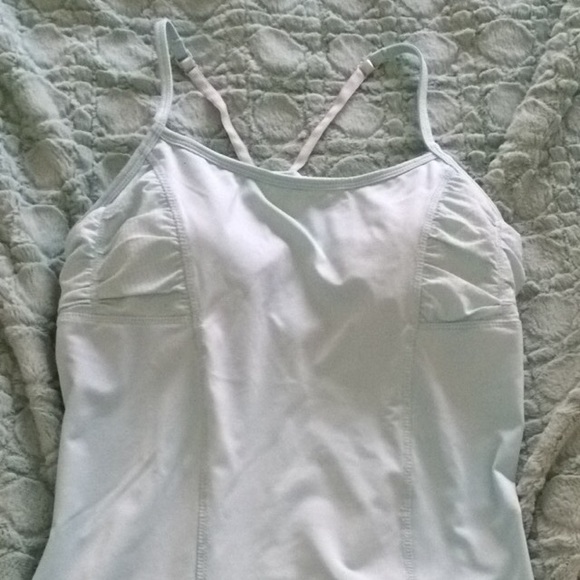 Mint blue work out top