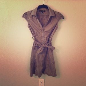 Young women's brown button up dress
