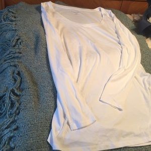 Maternity basic white long sleeve shirt