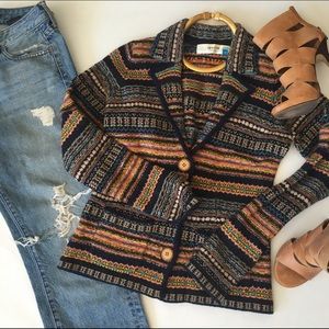 Sparrow fairisle, knit wool blazer