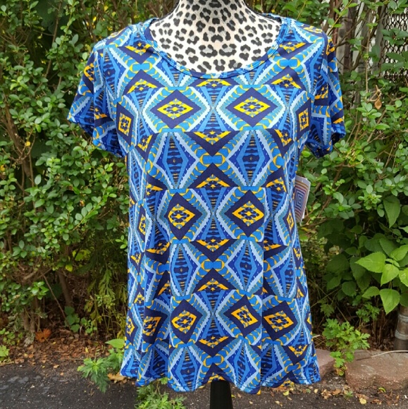 LuLaRoe Classic T in Blue and Gold