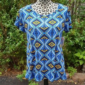LuLaRoe Classic T in Blue and Gold