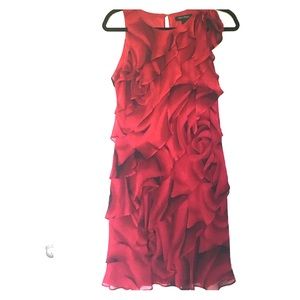 White House Black Market tiered rose print dress