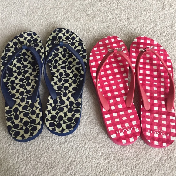 SOLD Coach flip flops. Selling both pairs together