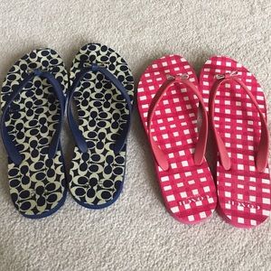 SOLD Coach flip flops. Selling both pairs together