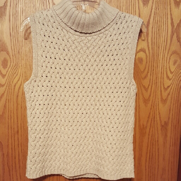 Tan basket weave turtleneck